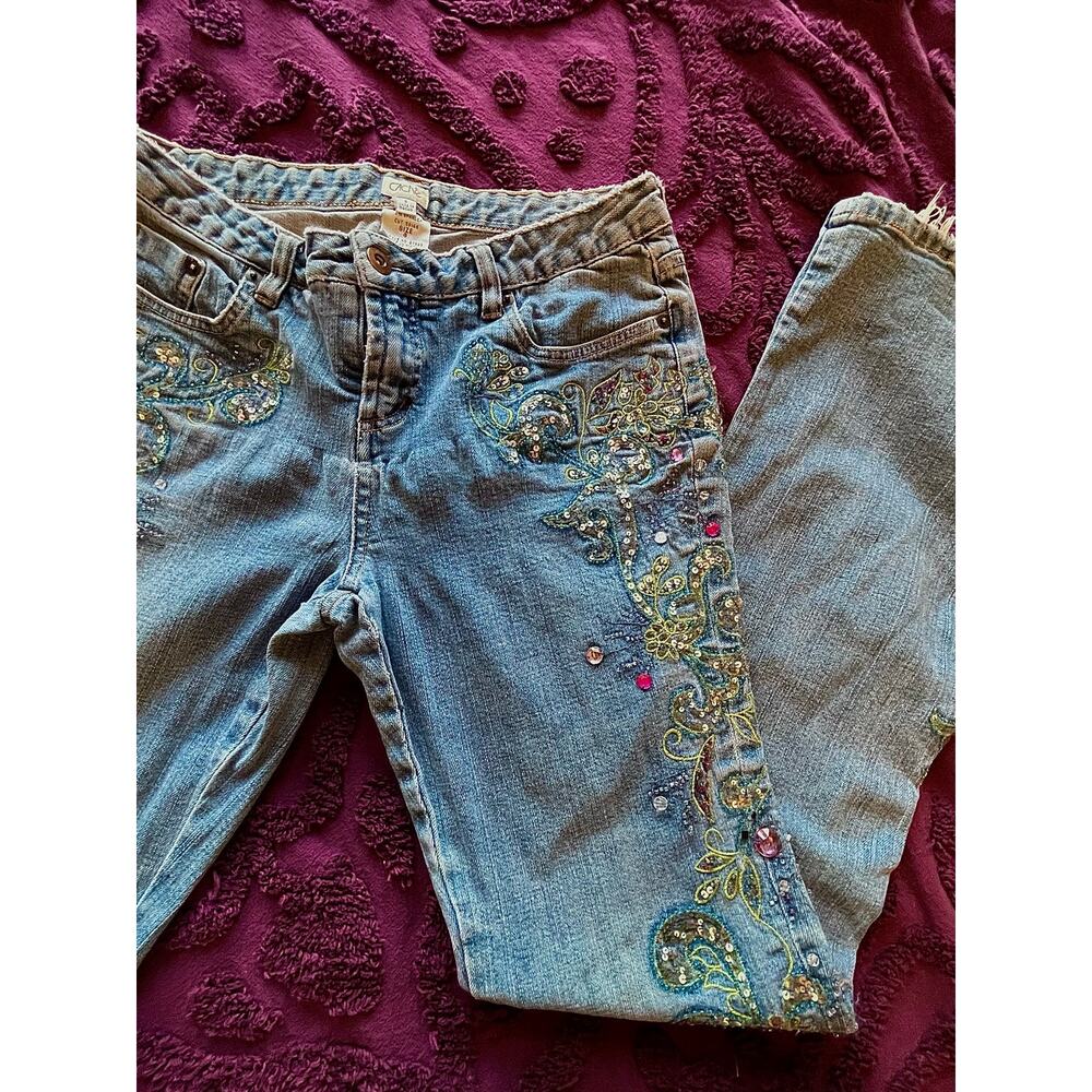 cache embroidered and beaded fairy core y2k flare jeans - Picture 2 of 7